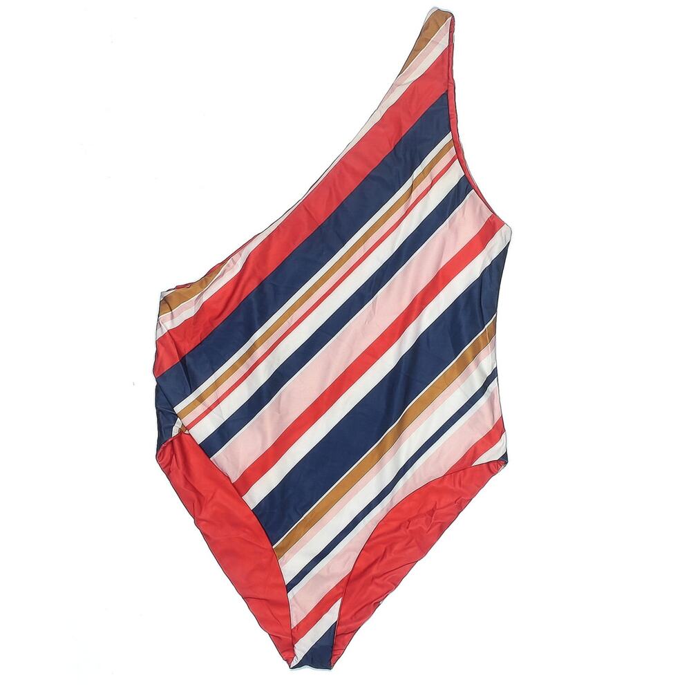 BAIIA Monaco wrapsuit one shoulder striped body piece swimsuit Size AU 20 US 16